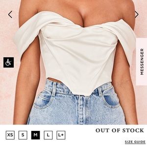 House of cb off shoulder corset top IVORY size M